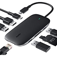 AUKEY Hub USB C de Aluminio con Puerto HDMI 4K-Puertos USB 3.0-Ranuras para Tarjetas SD y MicroSD Adaptador USB C para…